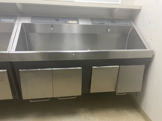 AMSCO Flexmatic Scrub Sink w/Knee Controls 61" Long x 20" Deep Sink Tub. Water disconnect required b