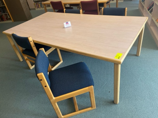 Loc: 5. Table 90"x48"x29" with (4) chairs. This lot is located at: 598 Finn St, Hancock, MI 49930