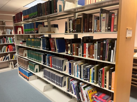 Loc: 5. Lot of Assorted Books of Reference w/ (4) Double sided Bookshelves). This lot is located at:
