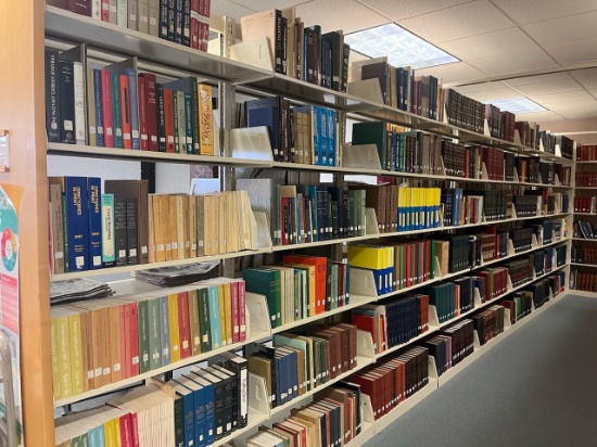 Loc: 5. Lot of Assorted Books of Reference w/ (7) Double sided Bookshelves). This lot is located at: