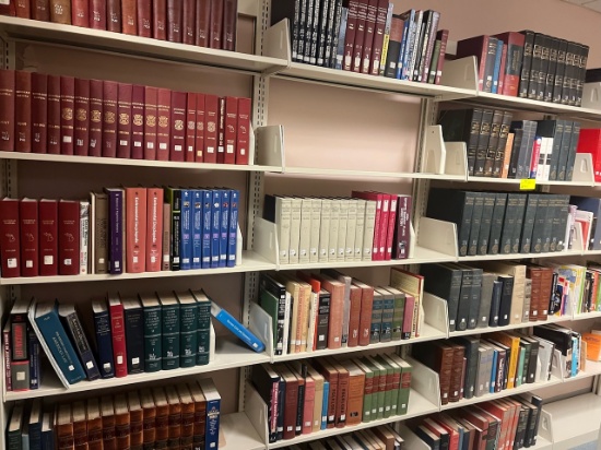 Loc: 5. Lot of Assorted Books of Reference to include (6) Wall Bookshelves. This lot is located at: