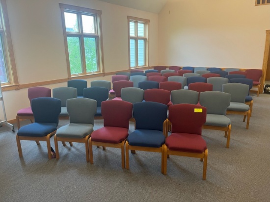 Loc: 6. Lot of (46) Chair with underseat book holder. This lot is located at: 532 Franklin St, Hanco