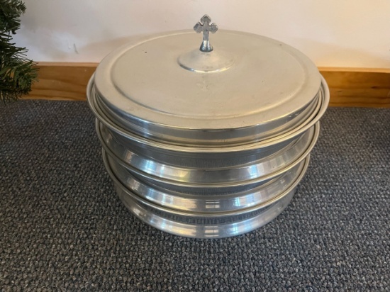 Loc: 6. Set of (3) Communion Cup Trays. This lot is located at: 532 Franklin St, Hancock, MI 49930.