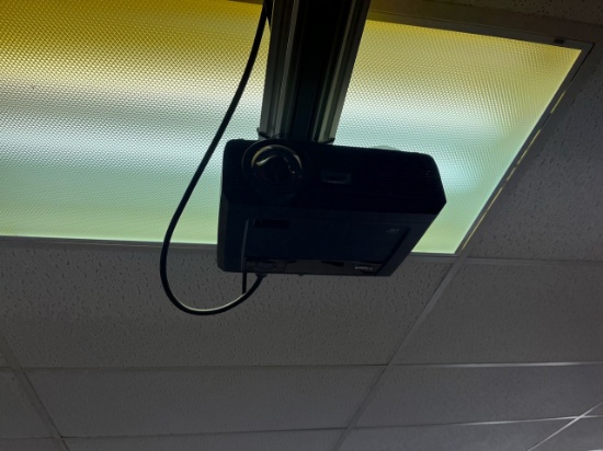 Loc: 3. Dell Projector S300wi on extendable bracket, with projector screen. This lot is located at: