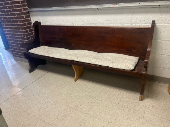 Loc: 4, bottom flr. wood Bench 84"x23"x37". This lot is located at: 601 Franklin St, Hancock, MI 499