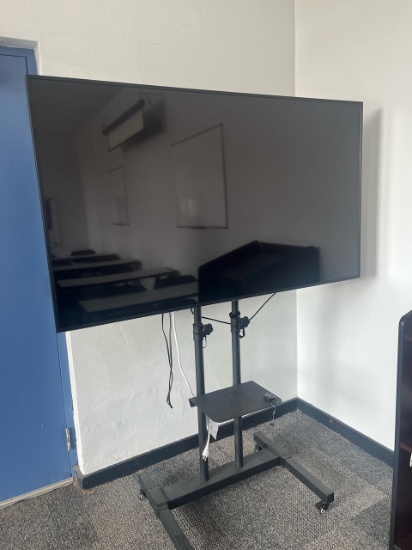 Loc: 4, N20. Samsung 65" Flat Screen TV on rolling cart. This lot is located at: 601 Franklin St, Ha