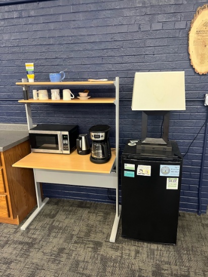 Loc: 4, Seaton. Lot of Break Center Appliances to include: Mini Fridge, Microwave, Coffee Maker & Ta