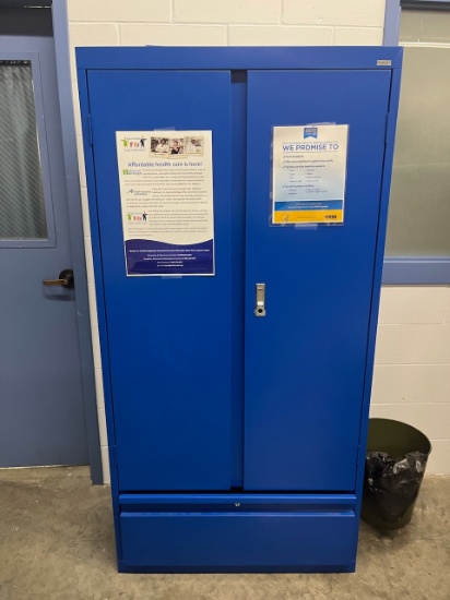 Loc: 4, FHC. 2 Door Metal Cabinet 36"x18"x72" w/ assorted medical supplies. This lot is located at: