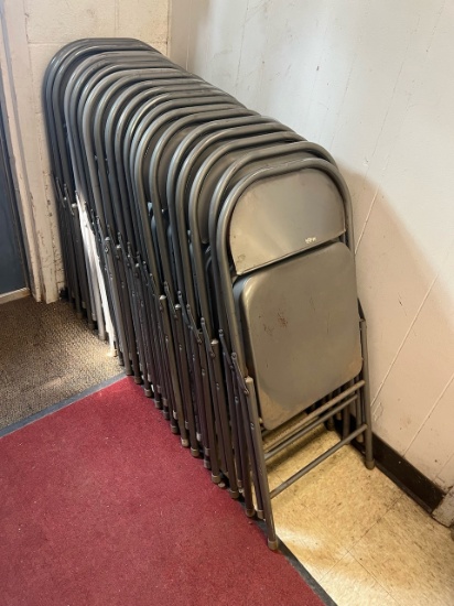 Loc: 4, central storageLot of (19) Metal Folding Chairs. This lot is located at: 601 Franklin St, Ha