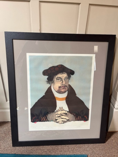 Loc: 8. Martin Luther / Junker Jorg Lithograph 27/50 . This lot is located at: 612 Quincy St, Hancoc