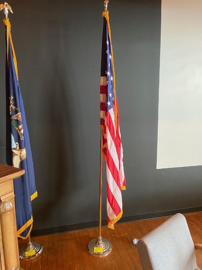 Loc: 11, Stage. American Flag on 9ft Flagpole. This lot is located at: 417 Quincy St, Hancock, MI 49