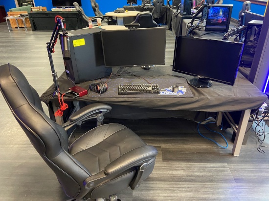 Loc: 11, eSports. E-Sports Gaming & Streaming Platform including Desktop PC, Dual monitor Setup, inc
