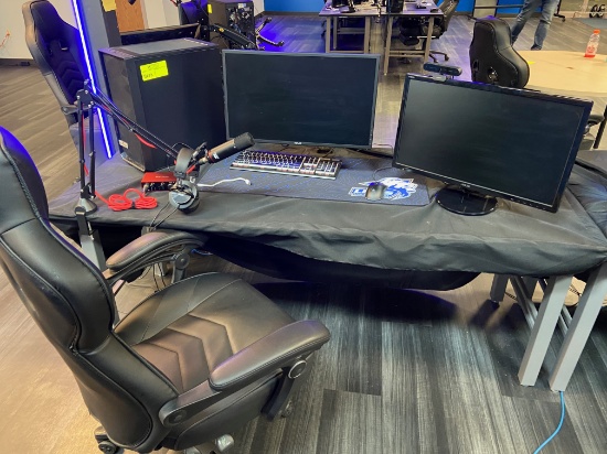 Loc: 11, eSports. E-Sports Gaming & Streaming Platform including Desktop PC, Dual monitor Setup, inc