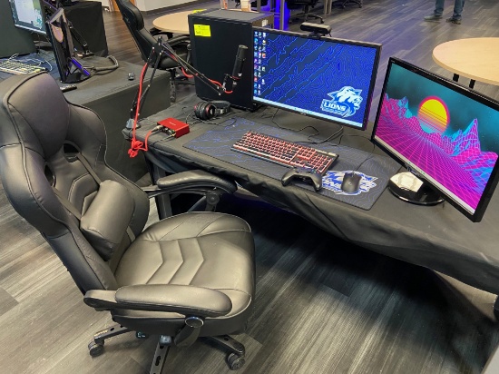 Loc: 11, eSports. E-Sports Gaming & Streaming Platform including Desktop PC, Dual monitor Setup, inc