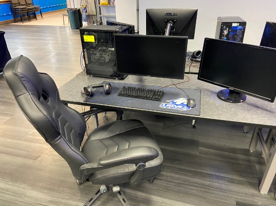 Loc: 11, eSports. E Sport Gaming/Streaming Computer Platform - Dual Monitor with Gamind Mouse and Ke