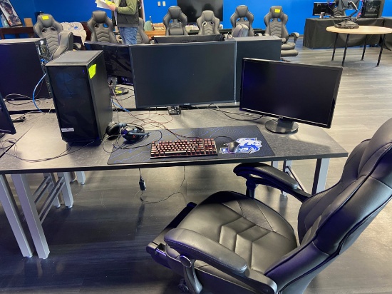 Loc: 11, eSports. E Sport Gaming/Streaming Computer Platform - Dual Monitor with Gamind Mouse and Ke