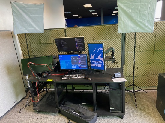 Loc: 11, eSports. Gaming Platform with Triple Monitor Setup. This lot is located at: 417 Quincy St,