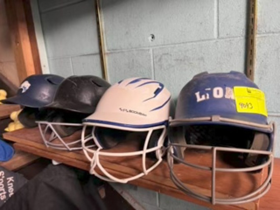 Loc: 2. Lot of 3 Baseball/Softball Helmets + Kneeling Pads. This lot is located at: 535 Summit St Ha
