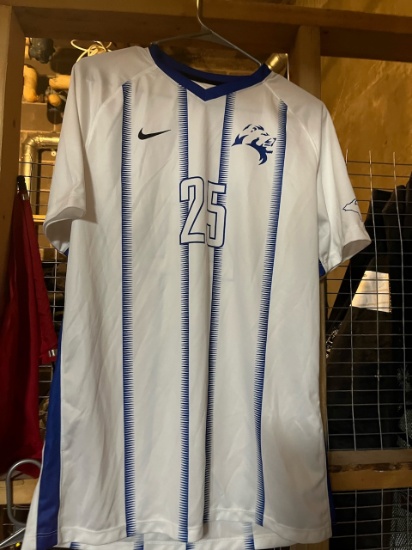 Loc: 2, 105. Finlandia university soccer jerseys and shirts, Nike brand, assorted numbers and sizes.