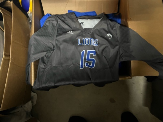 Loc: 2, 105. 10+ Gray and Blue long sleeve Finlandia University Volleyball jerseys. This lot is loca