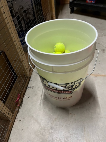 Loc: 2, 105. Bucket of tennis balls. This lot is located at: 535 Summit St Hancock, MI 49930