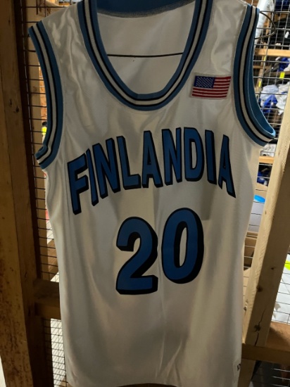 Loc: 2, 105. 7 Sets of Finlandia University women's basketball jerseys, jersey and shorts. This lot