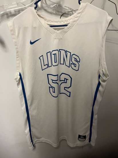 Loc: 2, 105. 9 White Nike Finlandia University Men's Basketball jerseys, numbers 52, 14, 12, 34, 32,