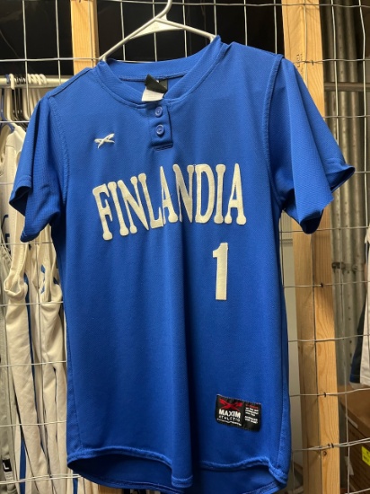 Loc: 2, 105. 21 Blue Maxim Athletic Finlandia University Softball jerseys 1, 2, 3, 5, 6, 7, 8, 9, 10
