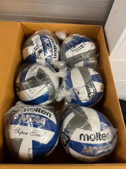 Loc: 2, 105. New in box 18 Volleyballs, Molten NCAA Super Touch . This lot is located at: 535 Summit