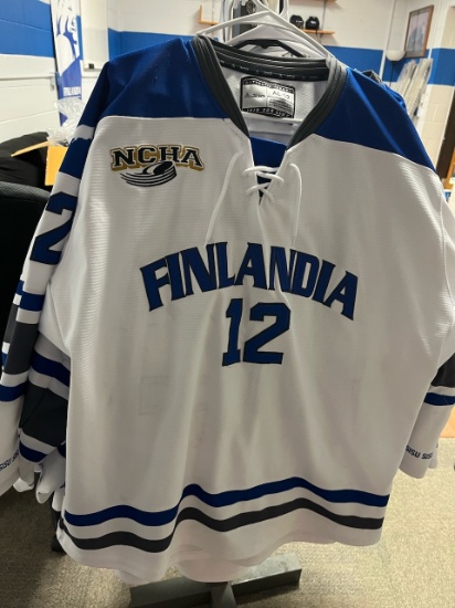 Loc: 2, Court. 14 JOG Athletics Finlandia University Hockey jerseys numbers 9, 12, 21, 8, 2, 14, 37,