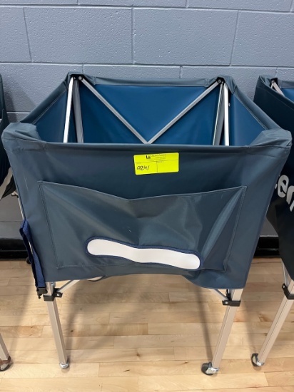 Loc: 2, Court. Lot of assorted volleyballs with rolling cart. This lot is located at: 535 Summit St