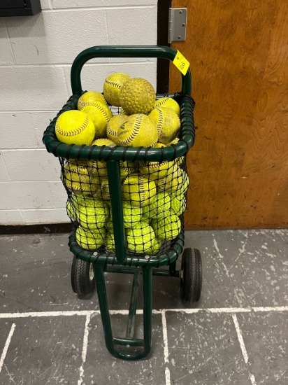 Loc: 2, Court. Used softballs and rolling cart. This lot is located at: 535 Summit St Hancock, MI 49