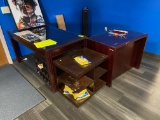 Loc: 11, eSports. Glass Top Desk, Bookshelf (Desk Dims - 60