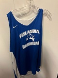Loc: 2, 105. 16 White and Blue reversable Finlandia University Men's Basketball jerseys. This lot is