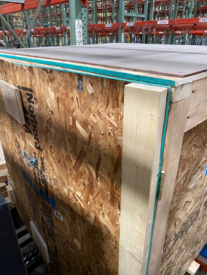 19-43-05 -  Plywood Crate with swing door and shelves approx. 52" cube