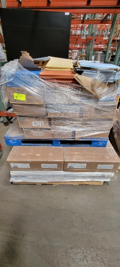 19-29-07 -  Double Stacked Pallet of Tiling: Armstrong 12" Floor Tiles various colors 45 case with 4
