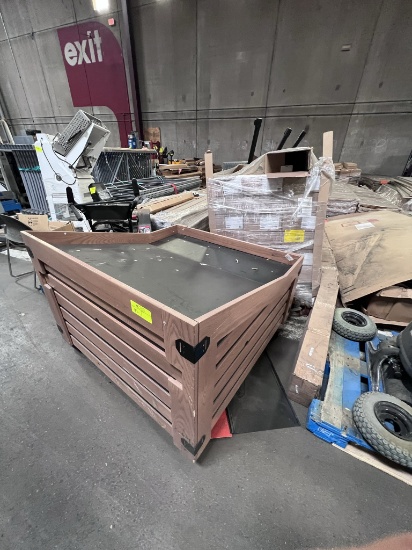 BW30 -  Wooden Produce Display Cart with Wheels