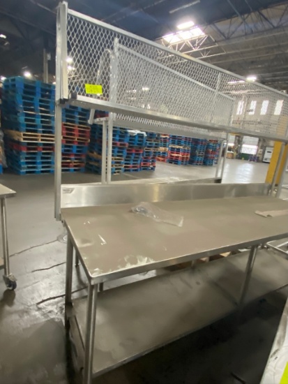 Rec -  8ft Stainless Steel Preparation Table (with top shelf)