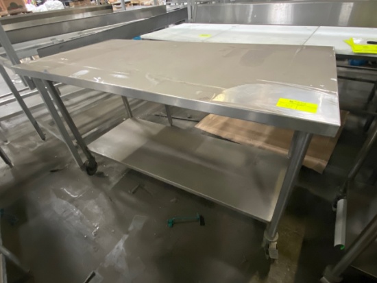 Rec -  5ft Stainless Steel Table on casters