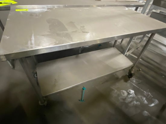 Rec -  5ft Stainless Steel Table on casters