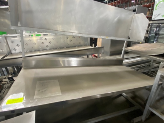 Rec -  6ft Stainless Steel Preparation Table (with top shelf). Note has two broken legs