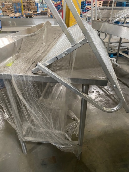 Rec -  6ft Stainless Steel Preparation Table (with top shelf). Note: Top shelf with some damage