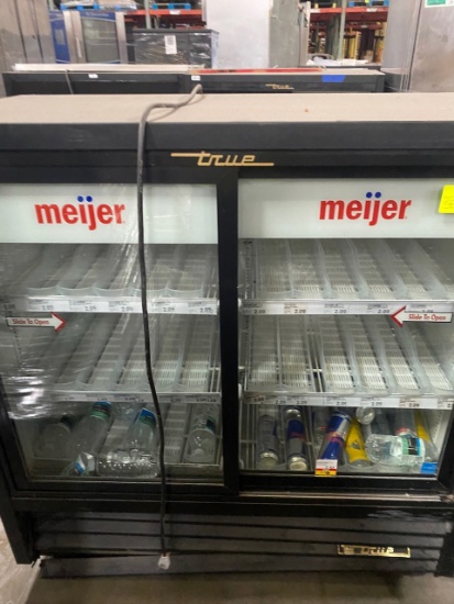 Rec -  4ft Beverage Cooler (brand: TRUE). Model GDM-41C-48. Note: Bottom grate is damaged