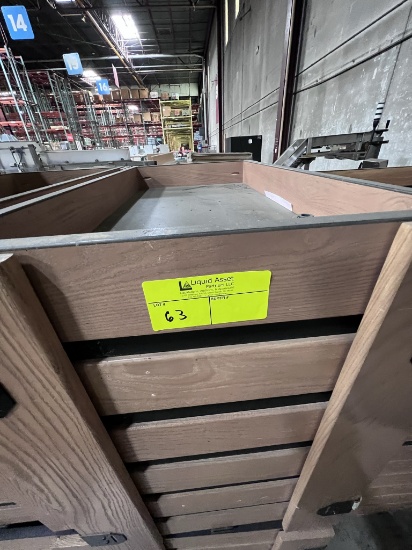 BW22 -  lot of 2 small wooden produce display carts - 20"x30"X27"