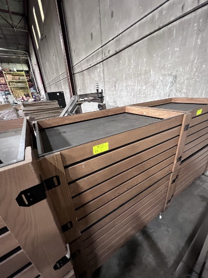 BW22 -  Lot of 2 Wooden Produce Display Carts - 59X32.5"X31"