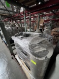 17-40-07 -  Lot of 6 Cylindrical Trash Cans With Lids