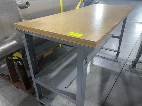 6' Workshop Table Adjustable Height On Casters