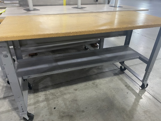 6' Workshop Table Adjustable Height On Casters