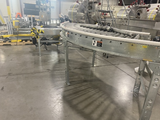Global Industrial Roller Conveyor (approx. 20 linear feet) 2 Turns & 2 Powered Sections