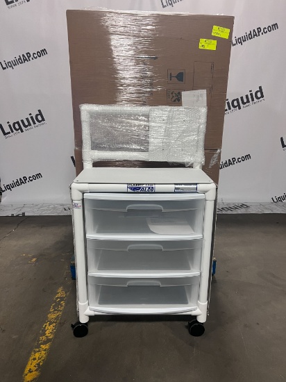 New In Box Alco Classic Line Plastic 3Drawer Carts with side skirts on Casters